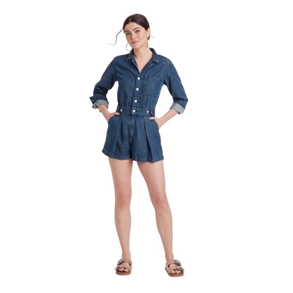 Universal Thread Ling Sleeve Denim Romper Size 4